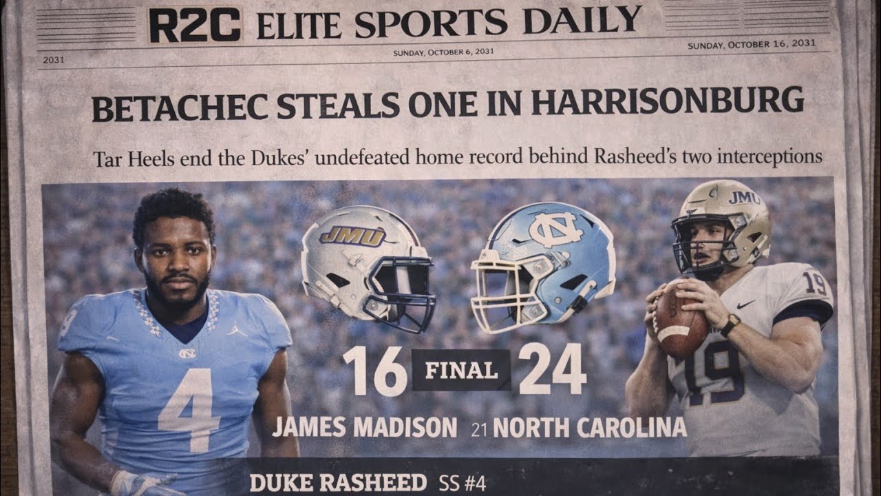 UNC SILENCES JMU ON THE ROAD 😤 | Rasheed’s 2 INT Night | R2C Elite ...