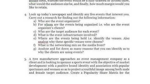 EVENT MANAGEMENT   Study a mega Event that you have enjoyed and chart out the pre during and post ev