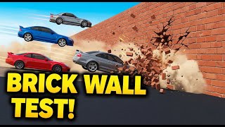 Cars vs Brick Wall – Which One Survives? (BeamNG Drive Tests)
