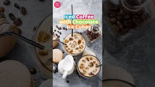Iced coffee with chocolate ice cubes Resimi