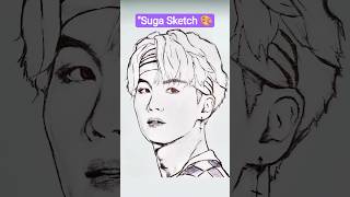 Bts Suga Drawing Min Yoongi Fanart Realistic Pencil Sketch