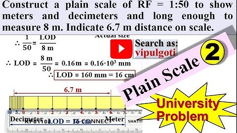 Plain scale-5, EG-8, RF, How to draw plain scale, Construction of simple scale
