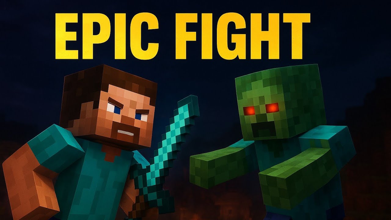 Minecraft vs Zombies Fight at Night 🌙 | Epic Survival Battle in the Dark!"