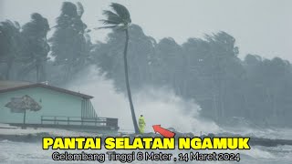 Detik-detik Gelombang tinggi sapu rata Pantai selatan Indonesia hari ini 14-03-2024