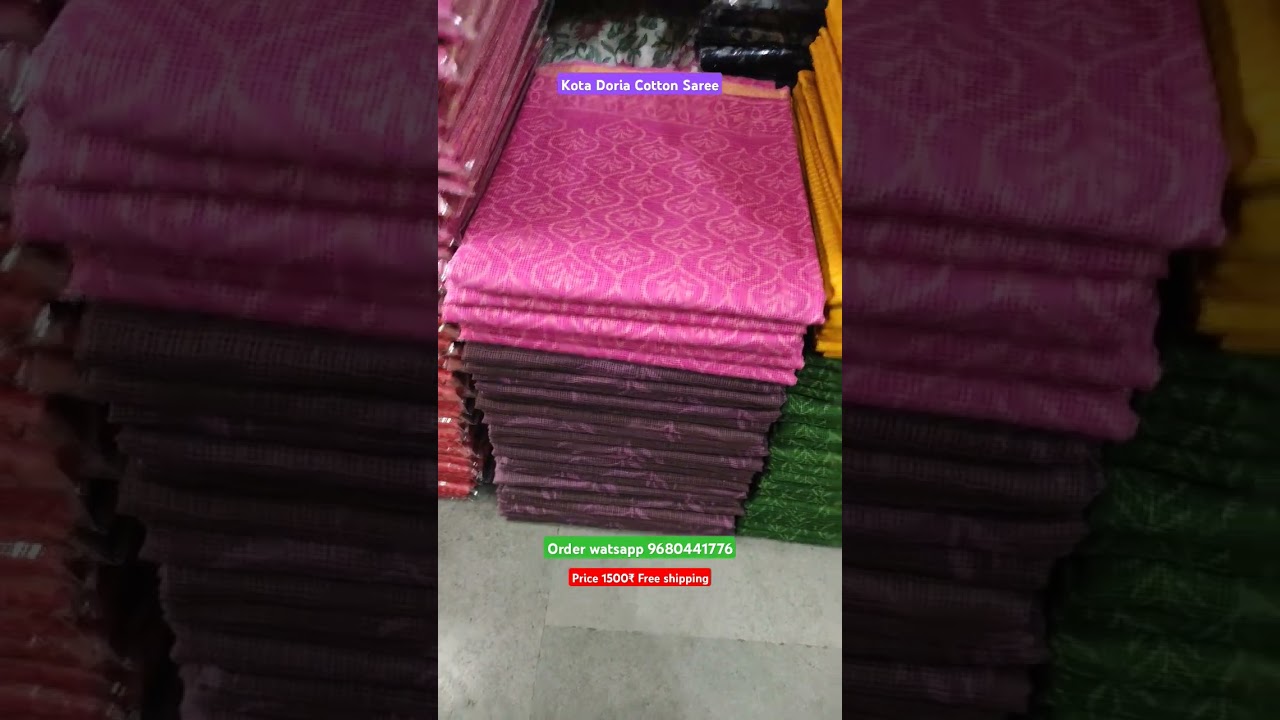 Kota Doria Cotton saree new collection ।। Free shipping ।। Silk sarees collection ।। part 1125