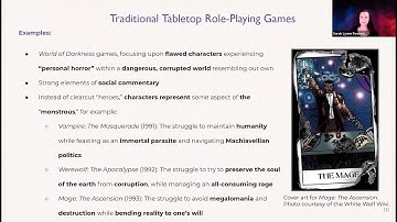 Introduction to Tabletop Role-playing Games  --  Sarah Lynne Bowman