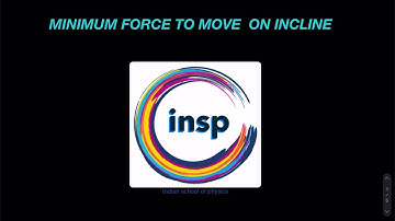 MINIMUM FORCE REQUIRED TO MOVE A BLOCK ON ROUGH INCLINE