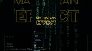 Matrix rain effect using javascript #coding #javascript