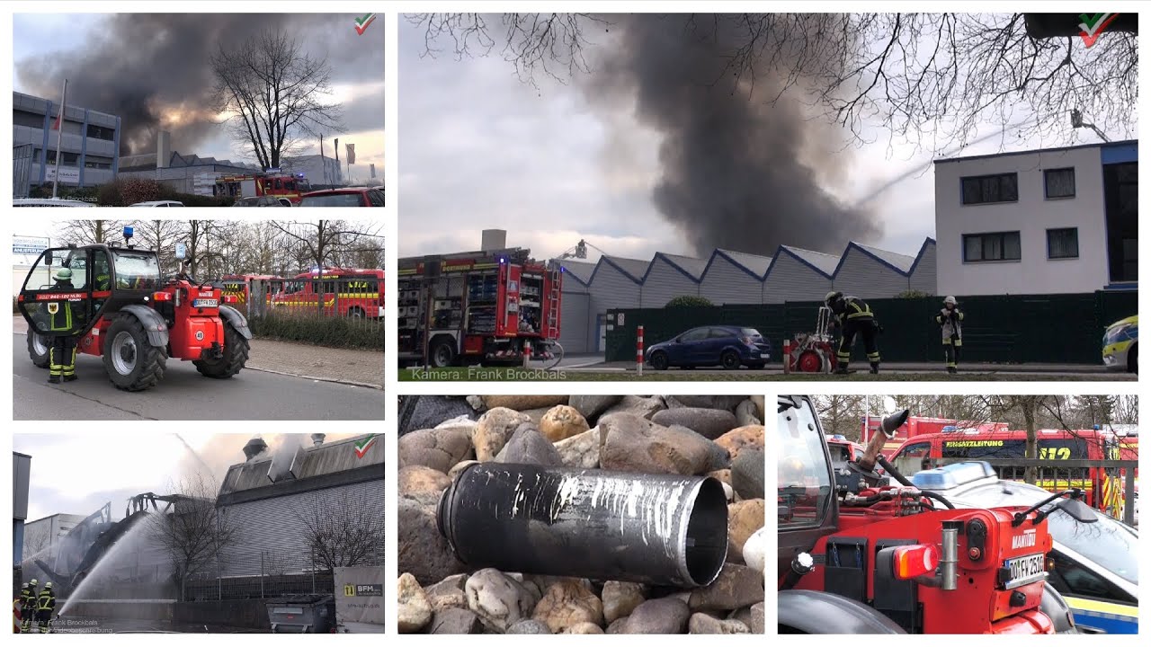 2024 03 10 - Großbrand in Dortmund - Lagerhalle einer kunststoffverarbeitenden Firma abgebrannt
