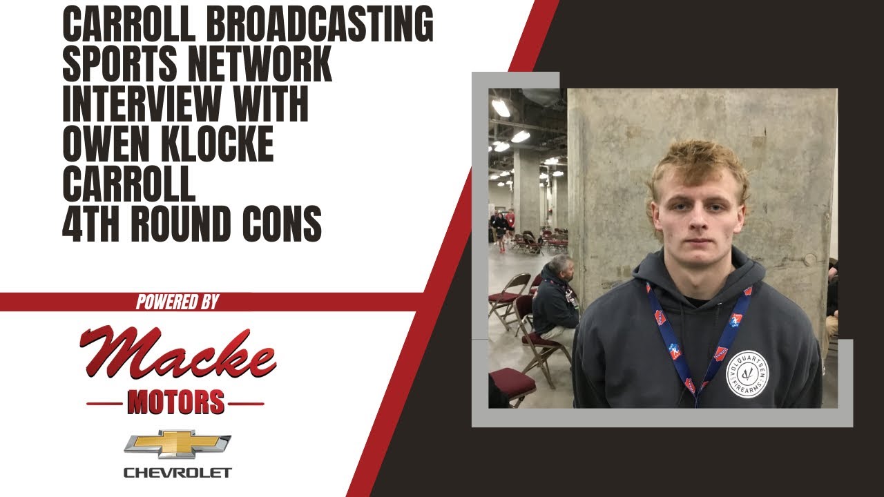 Carroll Broadcasting Sports Network interview with Owen Klocke of Carroll at State 4th round cons