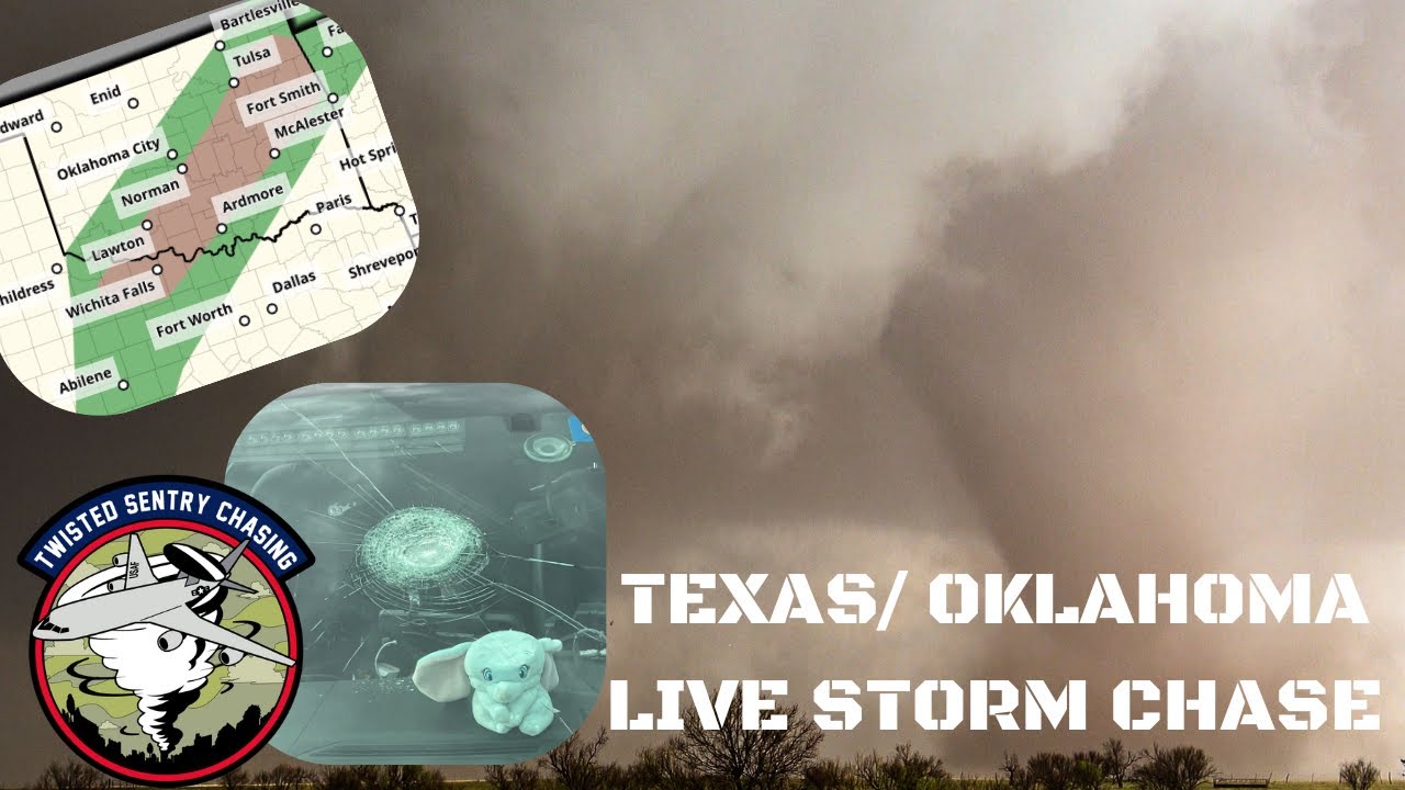 LIVE STORM CHASE: TEXAS/OKLAHOMA HAIL AND TORNADOES - YouTube