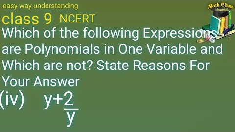 Which of the following Expressions are Polynomials in One Variable and Which are not y+2/y