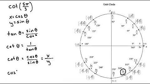Trigonometry - Find the exact value of cot(5pi/3)