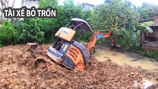 Excavator Sinks In Mud  The Driver Fled Away From The Scene