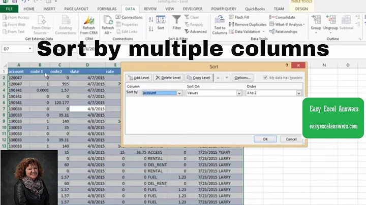 How to sort by multiple columns in Excel