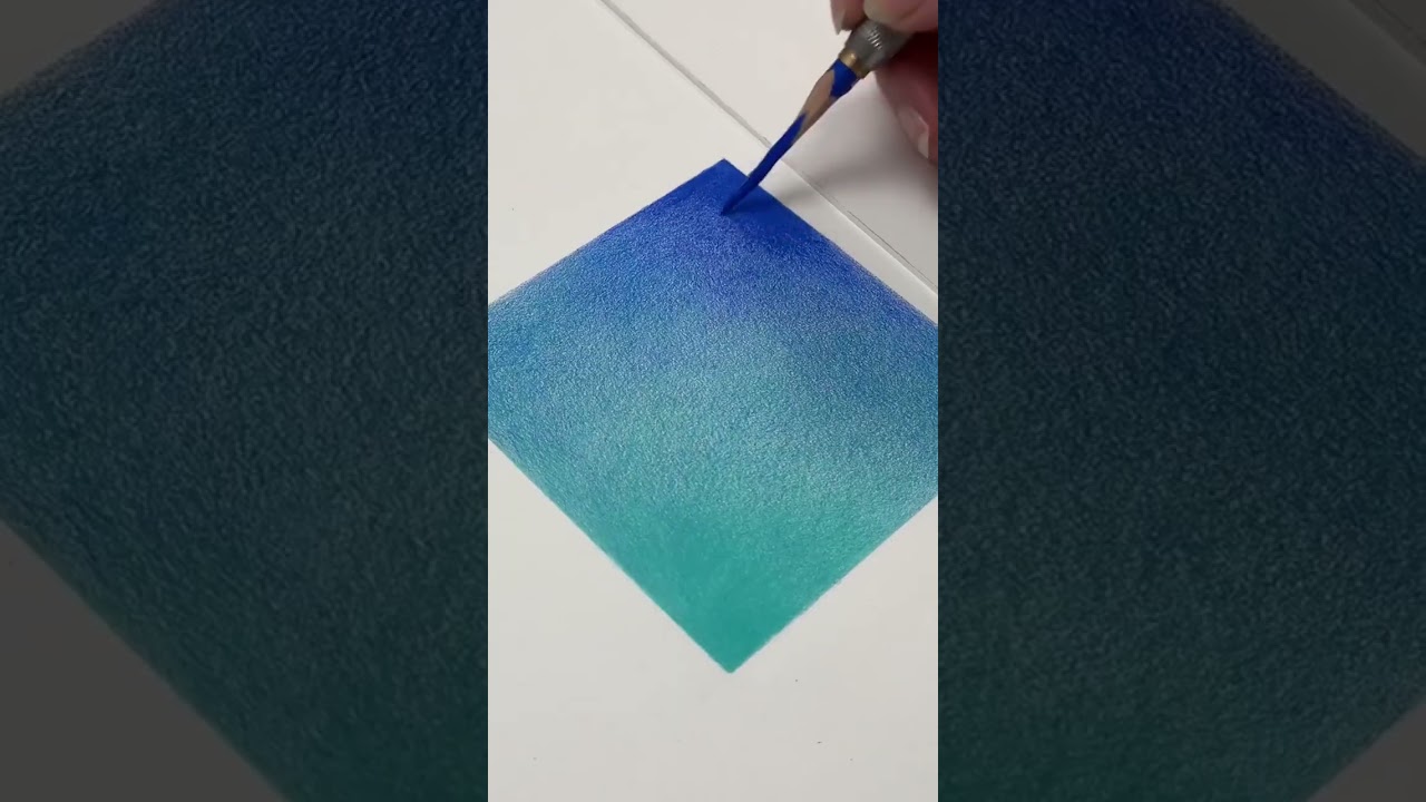 Let's revisit my teal ombre drawing 🩵 | #artshorts