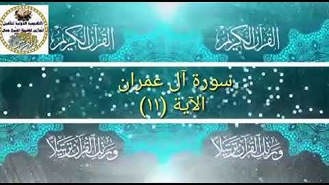 سورة ال عمران الاية ١١ جمال القرش