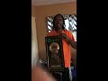Opening my first gold streaming spotify plaque