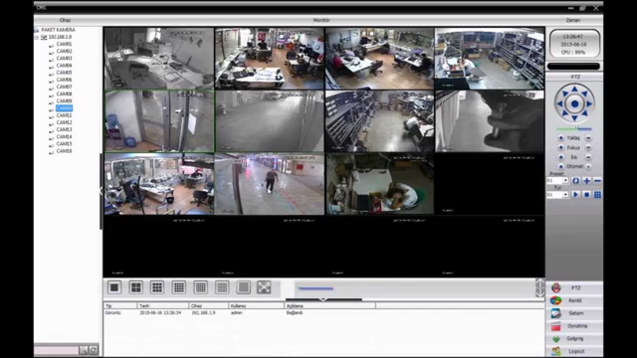 Güvenlik kameralarını izlemek için CMS yazılımı