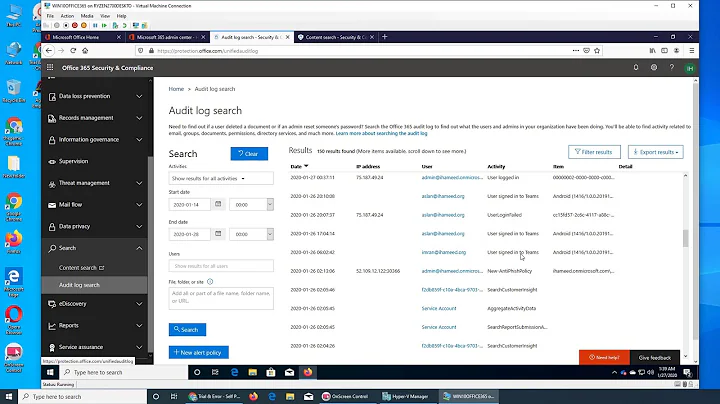 OO78 - Content & Audit Log Search in Office 365
