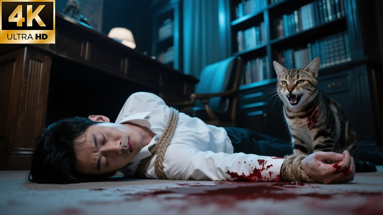 Мужчина трагически погиб в своём кабинете,а его любимый кот смотрел на рану и презрительно усмехался