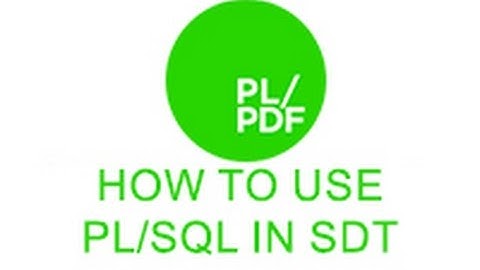 How to use PL/SQL code in SDT with PL/SQL
