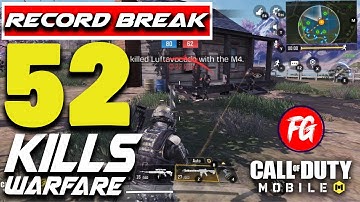 OMG 52 KILLS WORLD RECORD | WARFARE MODE 20 VS 20 | CALL OF DUTY MOBILE