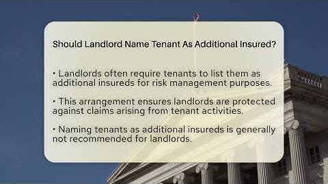 Should Landlord Name Tenant As Additional Insured? - CountyOffice.org