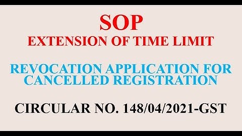 SOP - Revocation of Cancelled Registration