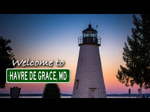 4k Aerial tour of Havre de Grace, Maryland
