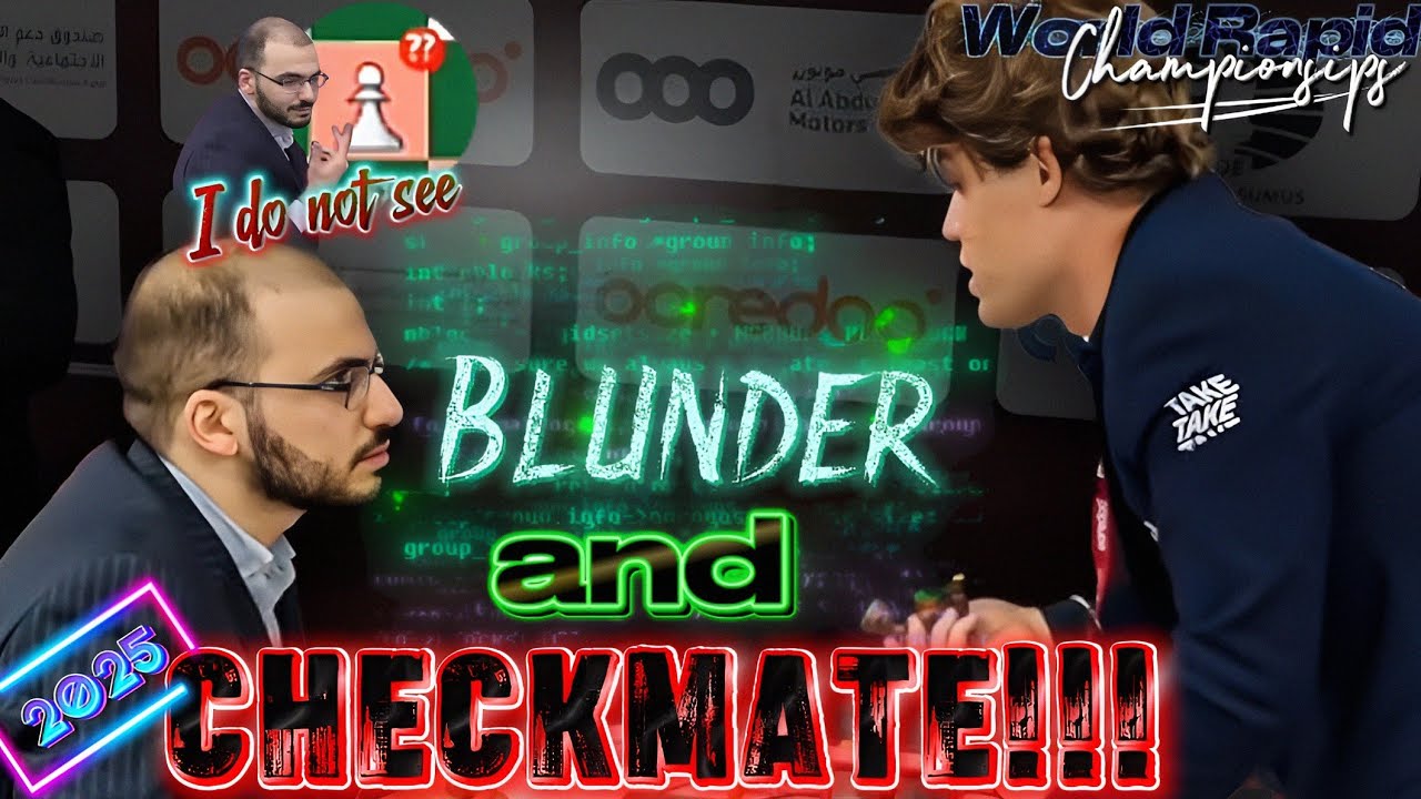Blunder and Checkmate!!! Magnus Vs Paravyan, David || World Rapid Champions 2025