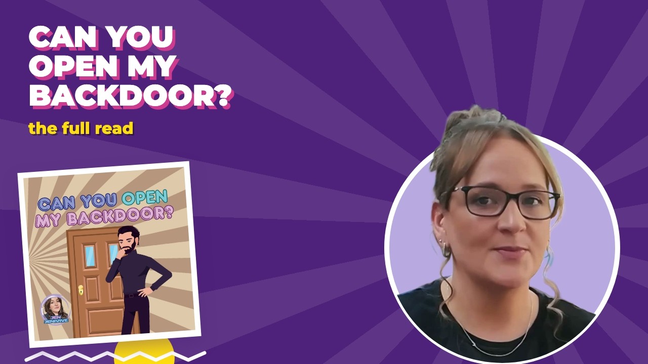 Jen Jenivive reading Can You Open My Backdoor?