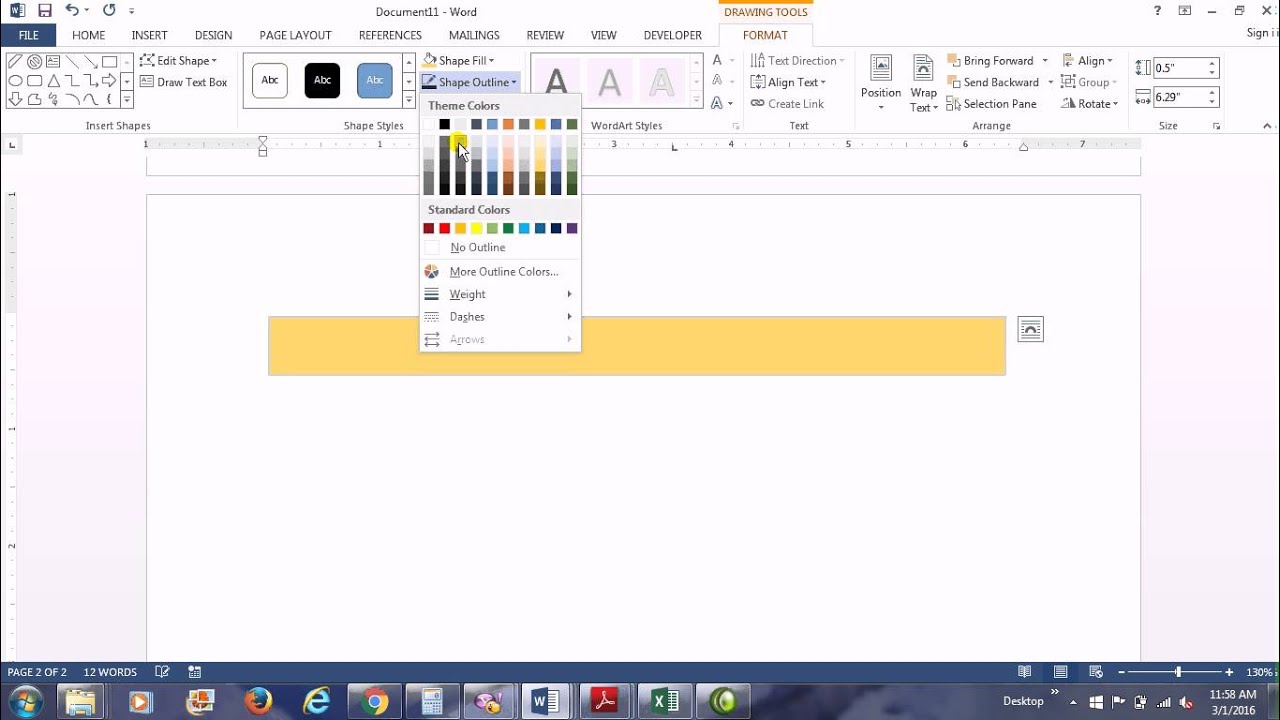 Inserting and Formatting a Basic Shape - YouTube
