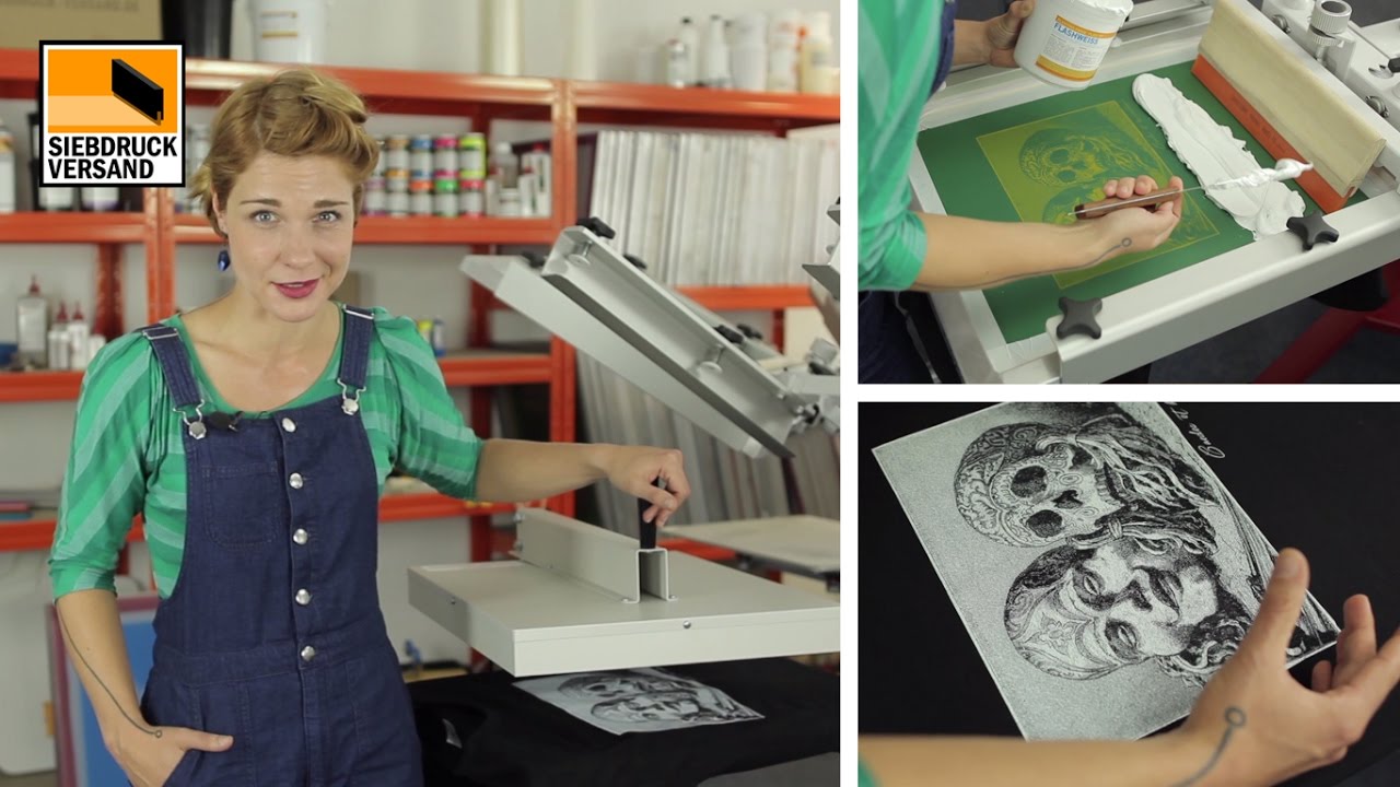 Super detailreicher Siebdruck auf schwarzen T-Shirts mit Plastisol ...
