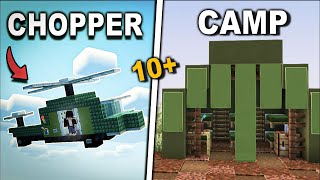 10+ BEST MILITARY Build Hacks You MUST Build in Minecraft #Militaryhacks#minecraft