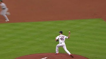 OAK@HOU: Feldman gets double play to escape jam