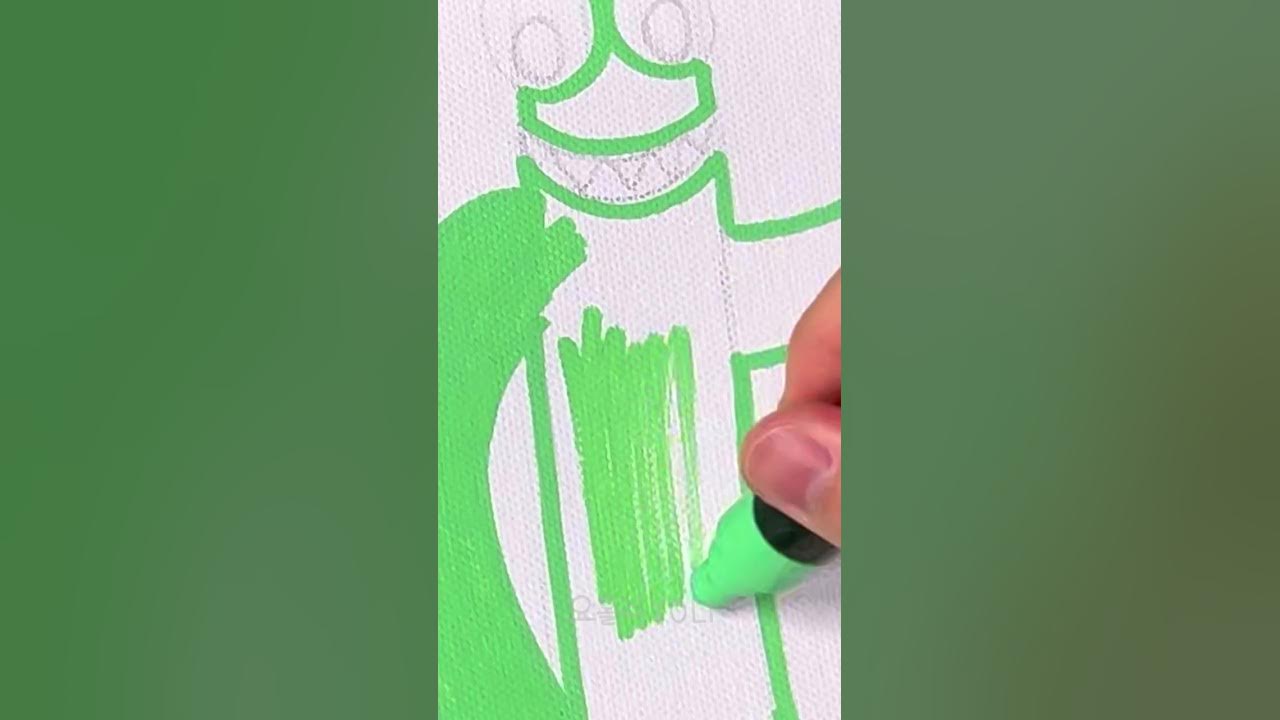 Drawing Blue from Roblox Rainbow Friends with Posca Markers! #drawing , posca markers drawing