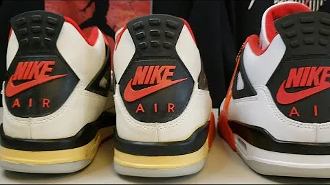 1989 and 2020 Air Jordan 4 Fire Red Comparison