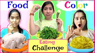 24 Hrs Food Colour Eating Challenge | Anaysa