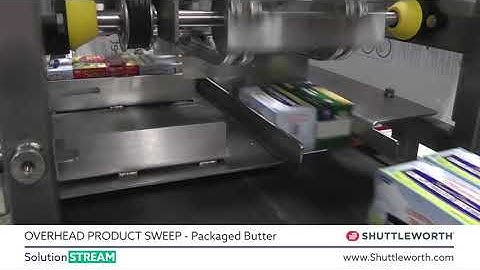 Shuttleworth Sweeping Packaged Butter with Overhead Product Pusher | ProPac.com