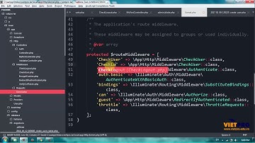 LARAVEL 37   Sử Dụng Middleware Với Auth
