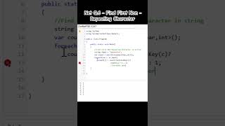 First Non-Repeating Character in a string in C#📌 #CSharp #DotNet #CodingInterview #DSA #Programming