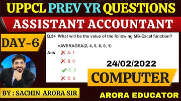 UPPCL Computer Class | UPPCL Assistant Accountant Computer Previous Year Questions | Day-6 |
