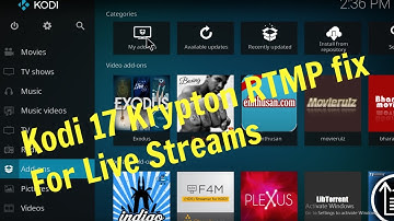 Kodi 17.1 Krypton RTMP streams FIX for Live Streams