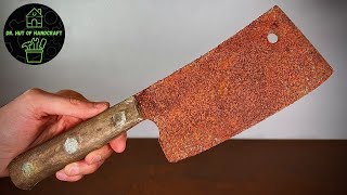 Rusty old cleaver - Perfect restoration I Dr. Hut of Handcraft