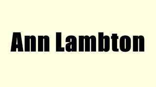 Ann Lambton