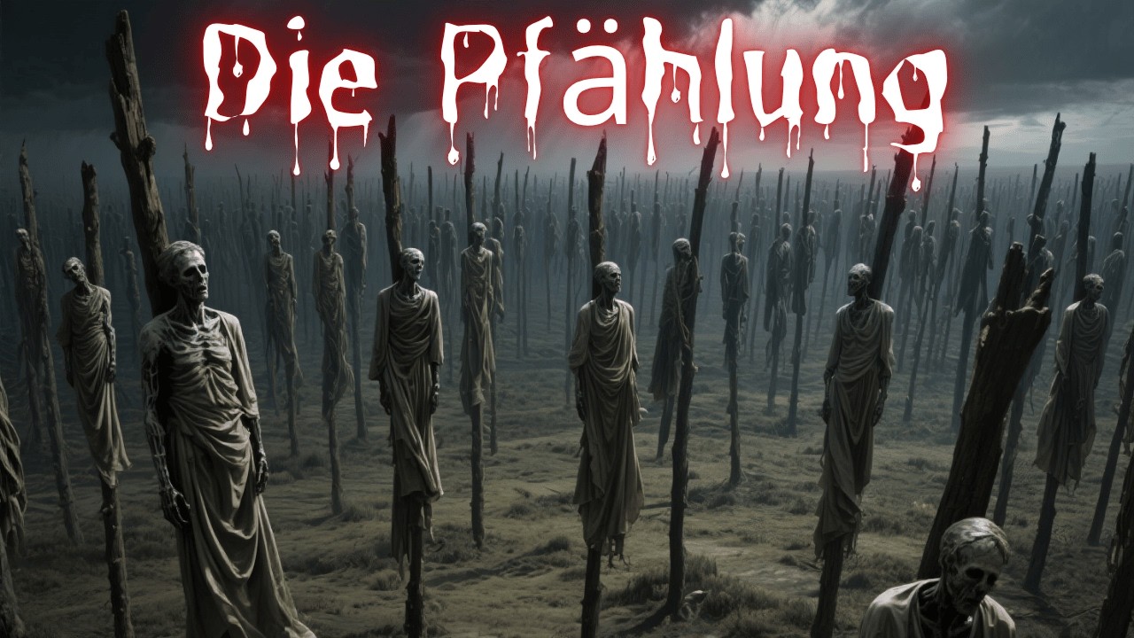 Die Pfählung: Ein Pfahl von unten – er kam aus deinem Mund, während du noch LEBTEST