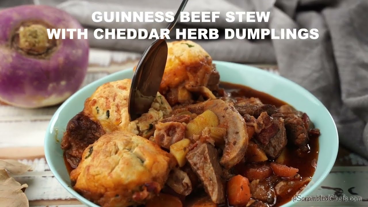 Beef Guiness Stew with Cheddar Herb Dumplings (Cozy Recipe) YouTube