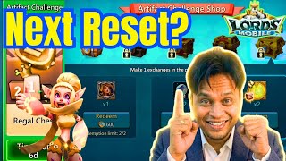 Next Reset Free Rewards.. 04 April 2026 Update Lords Mobile Early Preview, Artifact Challenge