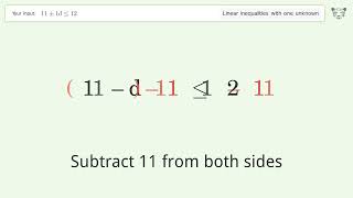 111d Less Than Or Equal To 12  Solve Linear Inequalities With One Unknown